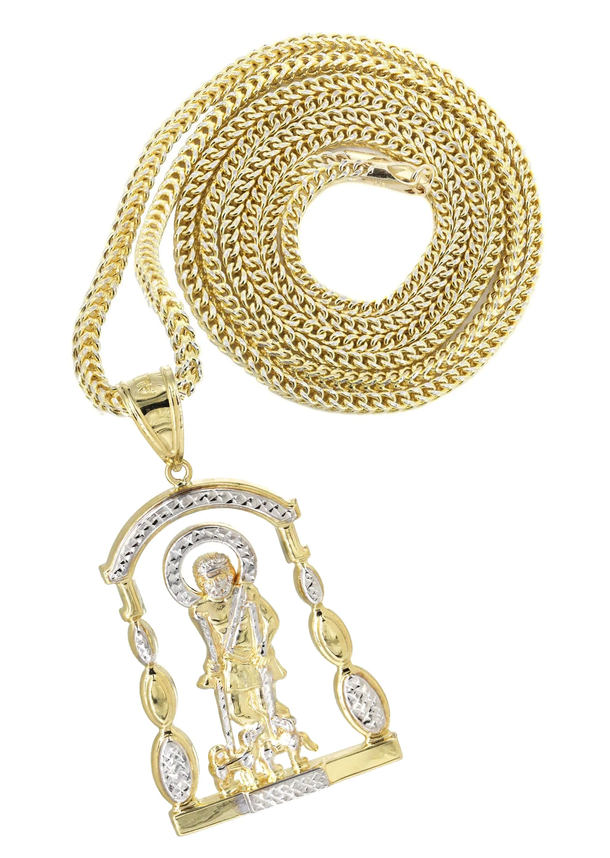 10K Yellow Gold Saint Lazaro Necklace | Appx. 16 Grams