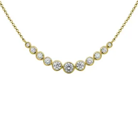 14k Graduated Diamond Bar Pendant Necklace