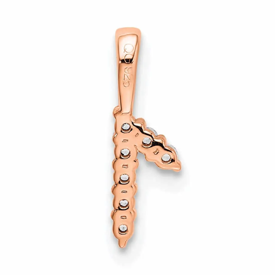 14k Rose Gold Polished Finish with Diamonds Number 1 Pendant