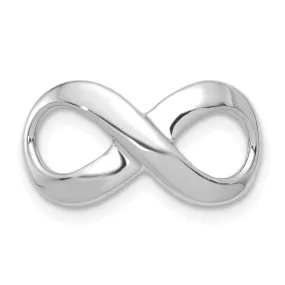 14K White Gold Polished Finish Infinity Style Shape Design Omega SlidePendant fits upto 3 mm Omega