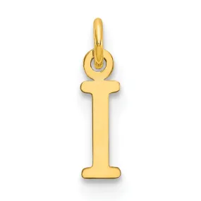 14k Yellow Gold Polished Finish Cut-Out Letter I Initial Design Charm Pendant