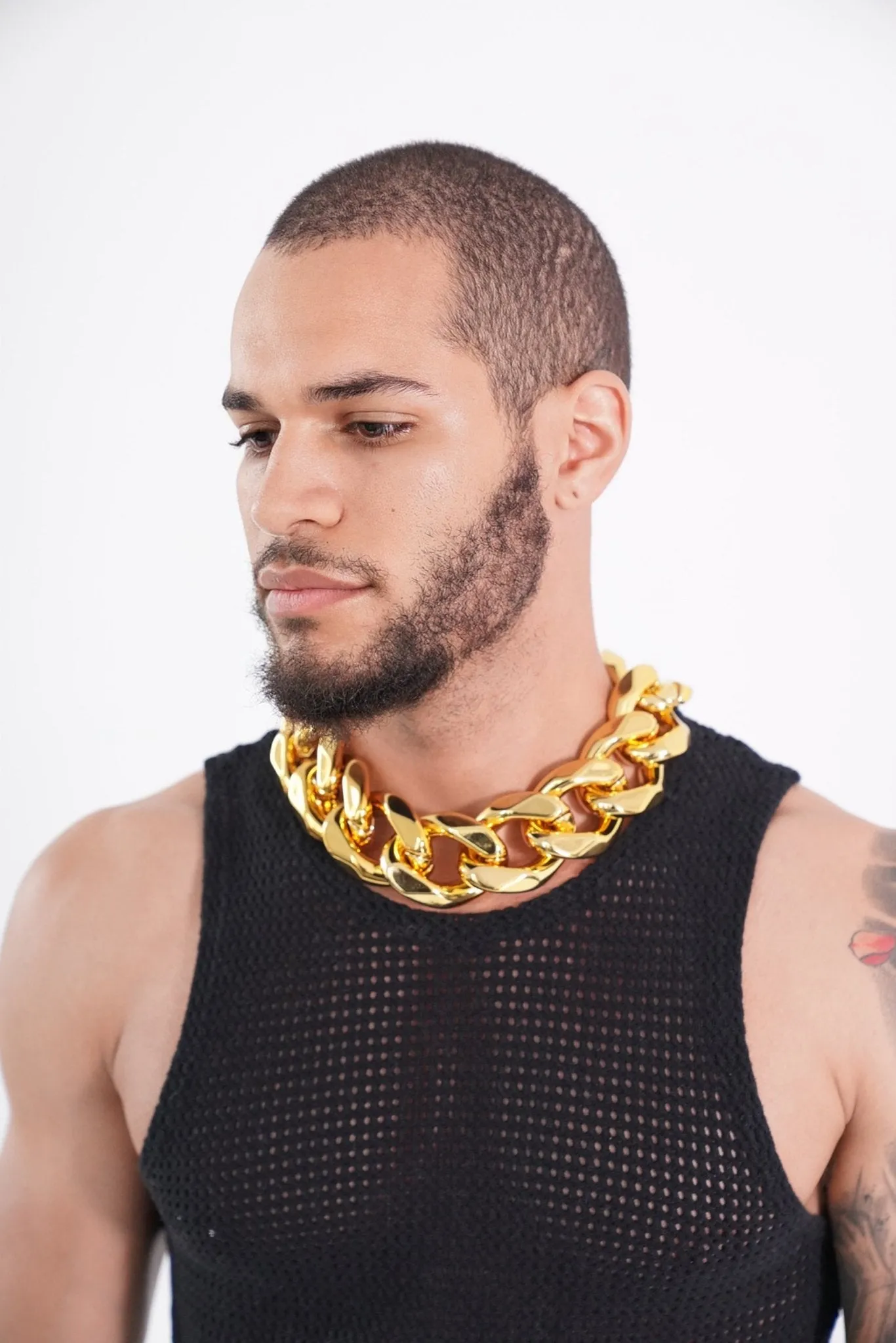 1.5" Thick Gold Chain Choker