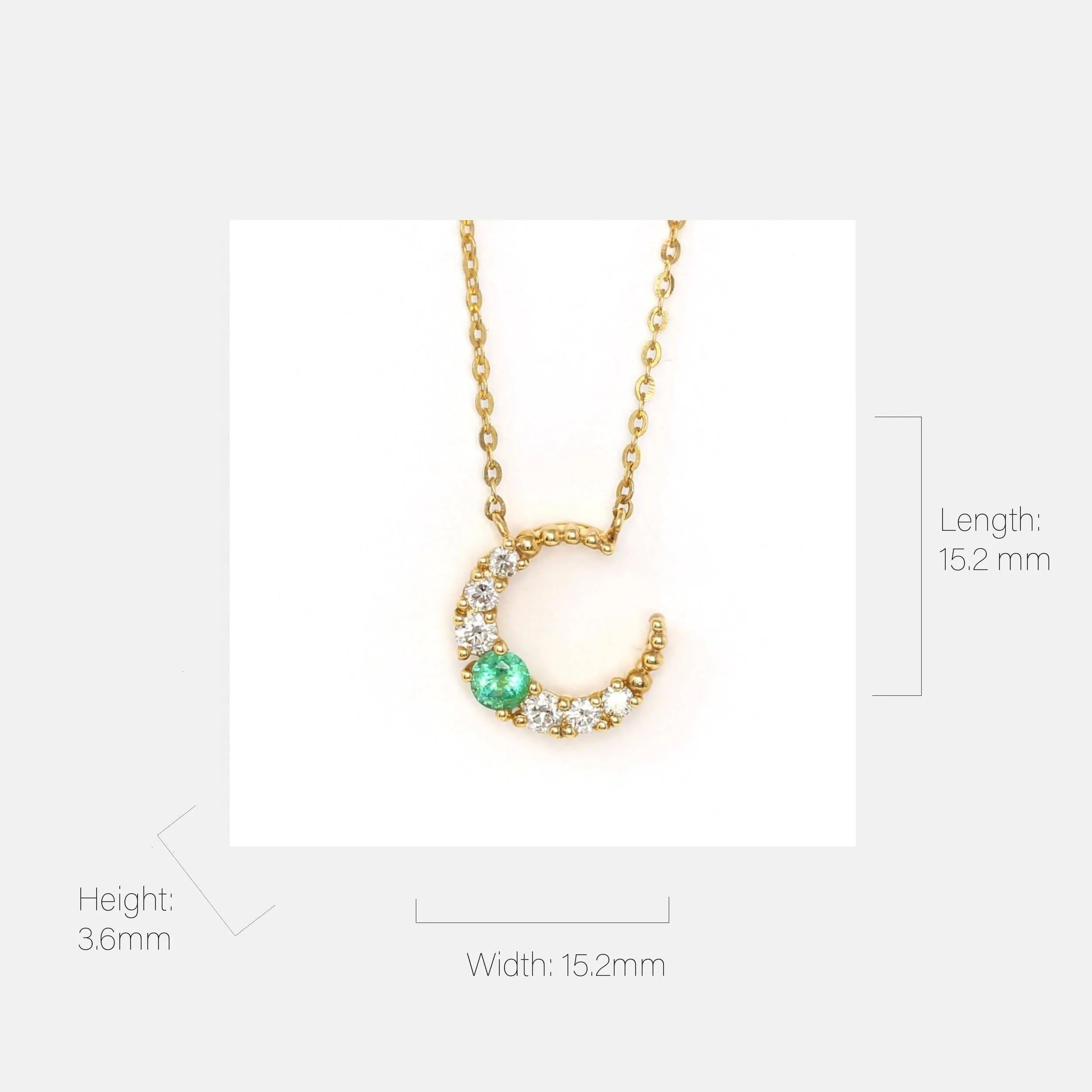 18k Yellow Gold & AA Emerald Pendant Necklace with Diamonds