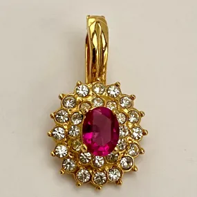 1980s Roman Rhinestone Pendant