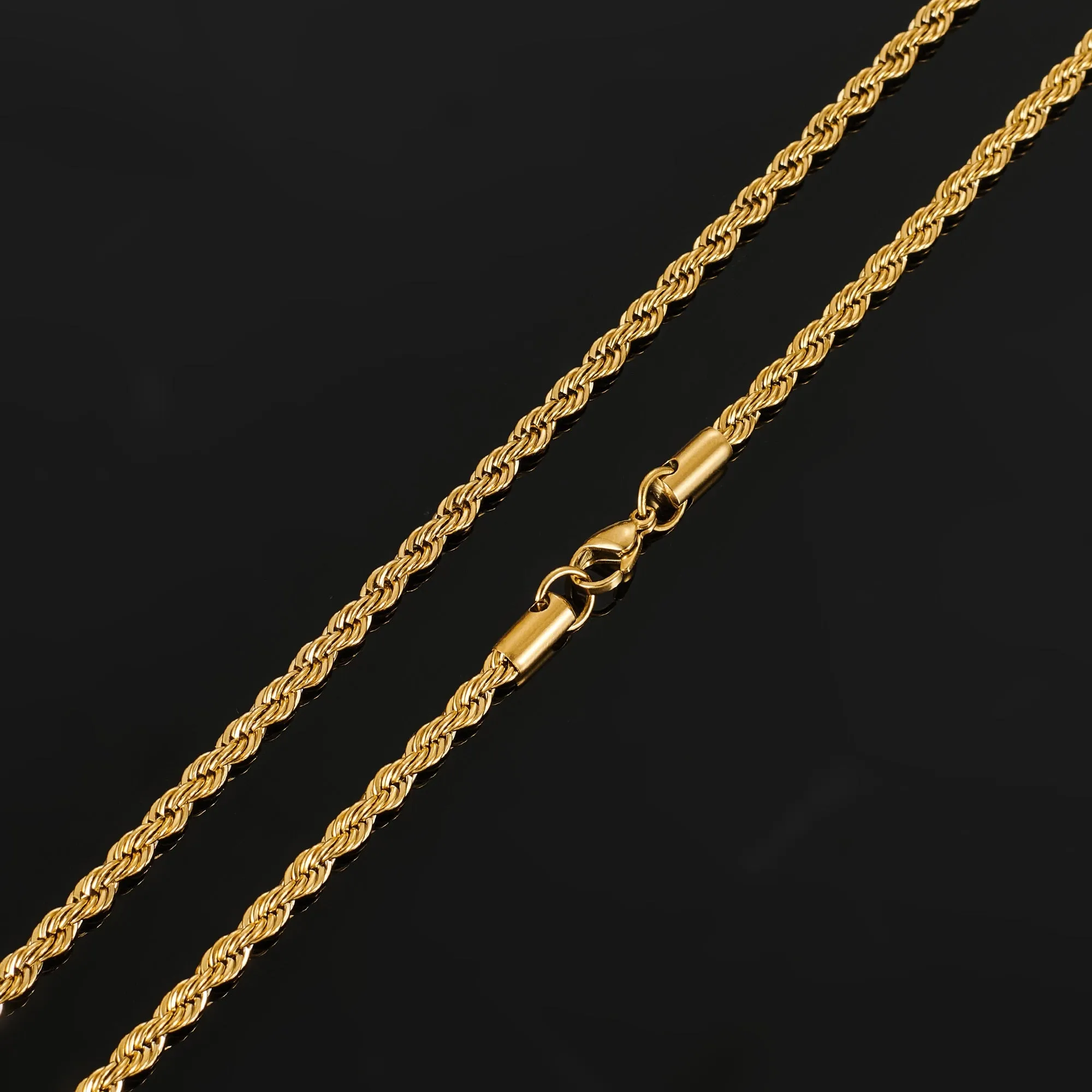 2/3/4/5/6mm Rope Chain Necklace Stainless Steel Never Fade Waterproof Choker Men Women Jewelry Gold Color Plated Chains Gift