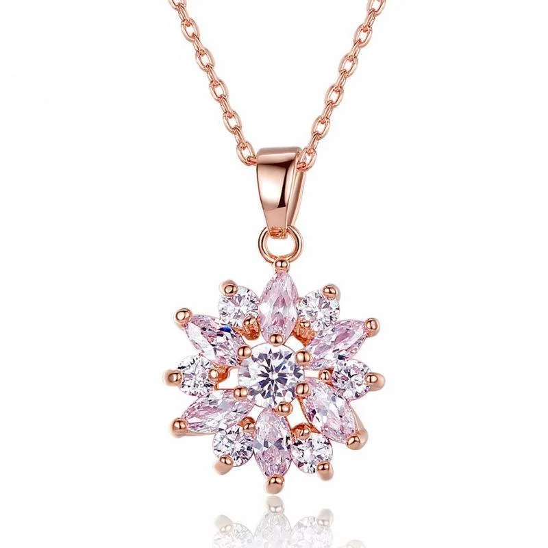 3 Colors Rose Gold Color Bridal with High Quality AAA Zircon Jewelry Set