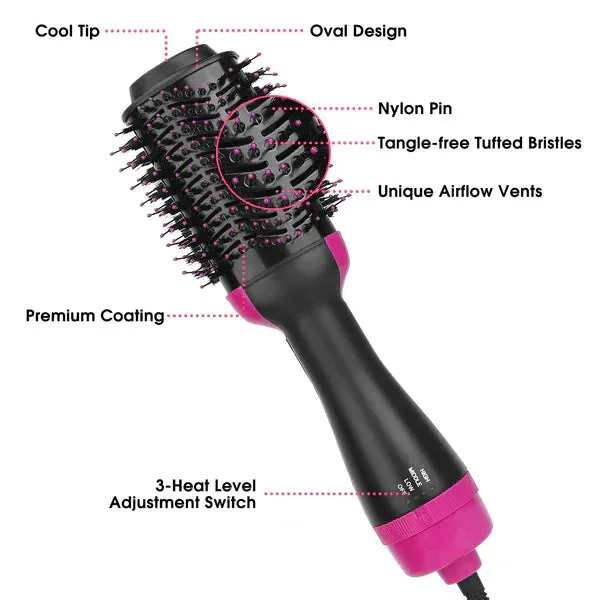 3 in 1 Hot Air Brush Styler & Volumizer One Step Electric Blow Dryer Brush