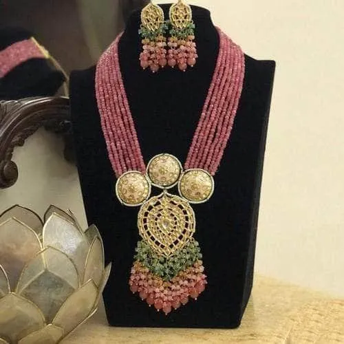 3 Meena Round Kundan Drop Onex Set