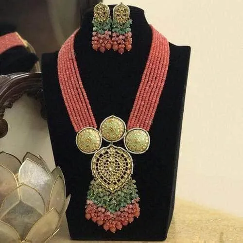 3 Meena Round Kundan Drop Onex Set