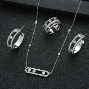 3-piece Set Luxury Necklace earrings rings sets for Women S4448791