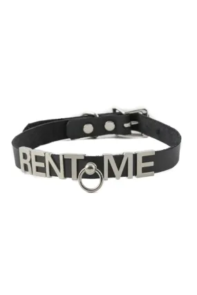 3D Steel RENT ME Name Collar with Bondage Ring