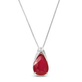 5 Carat 14K Solid White Gold Your Thoughtfulness Ruby Necklace