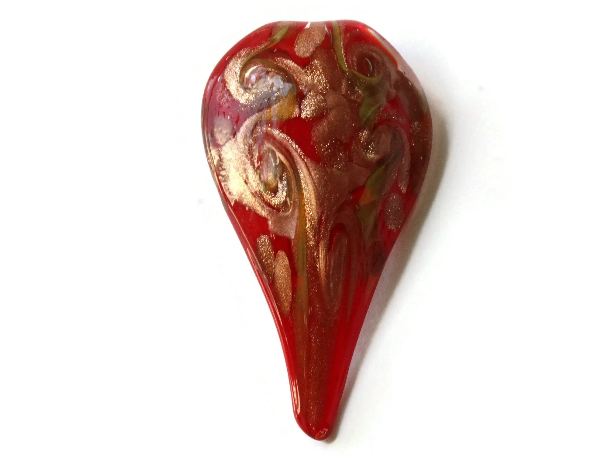 72mm Red Foil Glass Drip Pendant