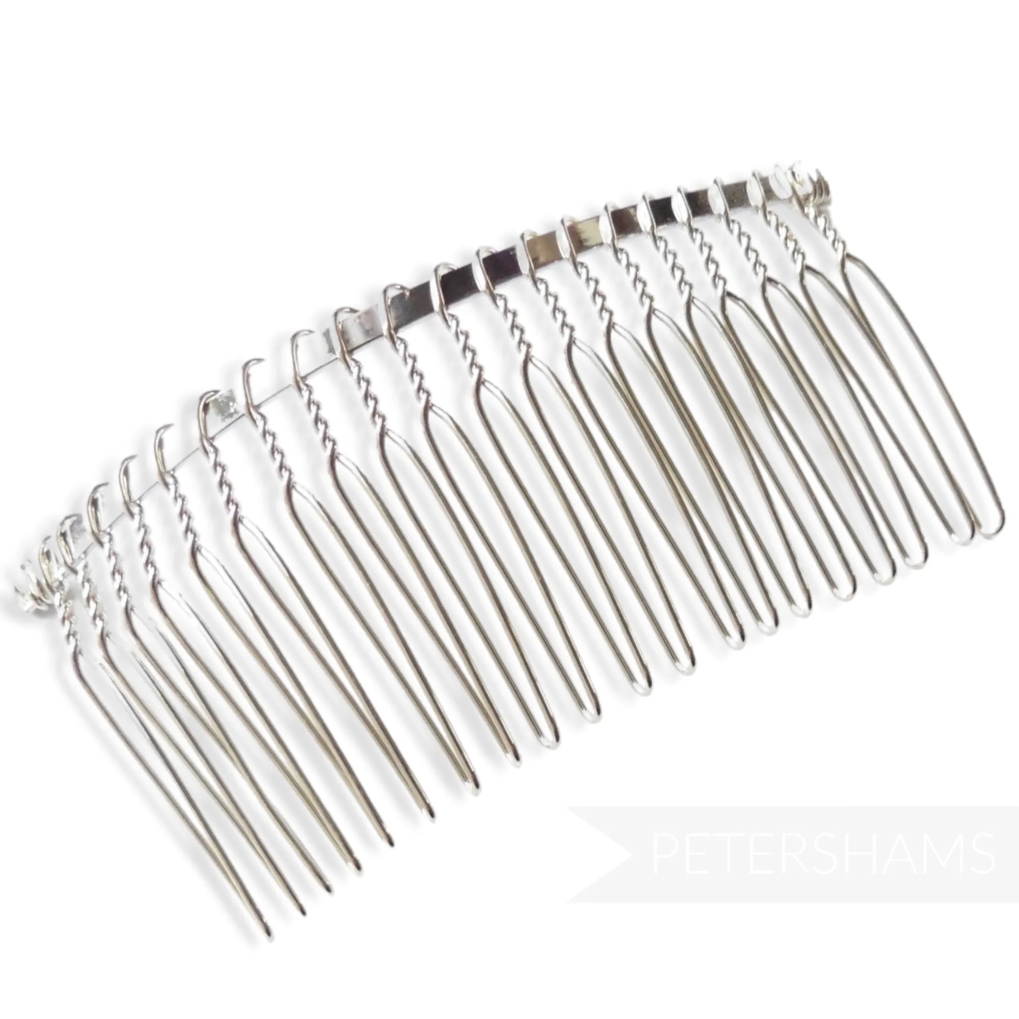 8.5cm (3.25") Silver or Gold Plated Metal Hair Comb