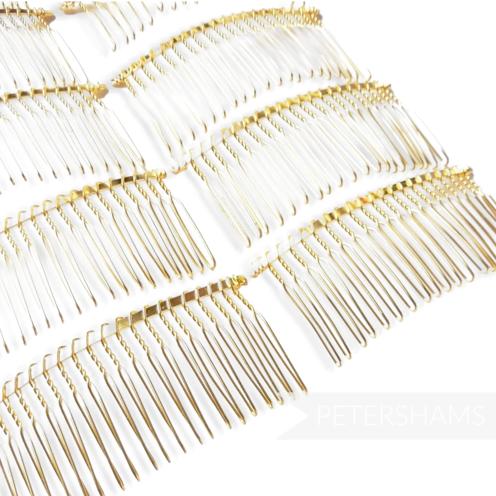 8.5cm (3.25") Silver or Gold Plated Metal Hair Comb