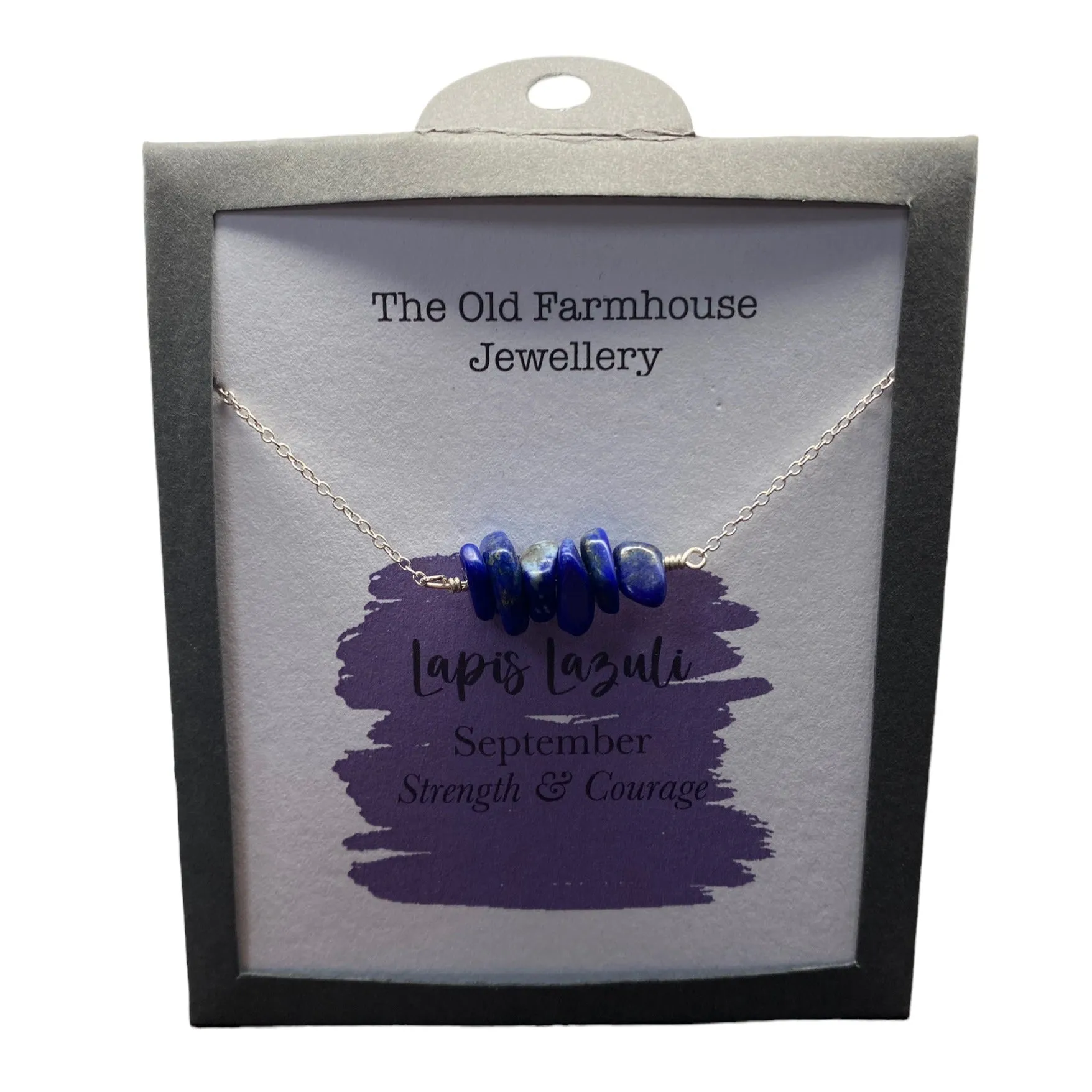 925 Silver & Lapis Lazuli Set September Birthstone 18" Necklace