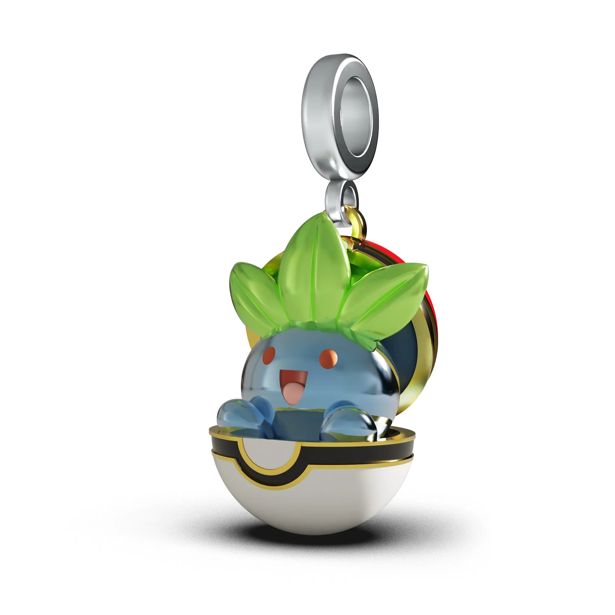 925 sterling silver Oddish Pokemon Pandora fit charm necklace