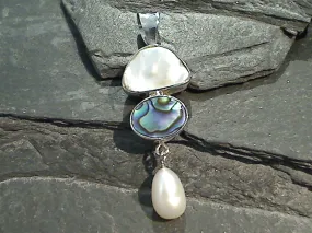 Abalone, Pearl, Sterling Silver Pendant