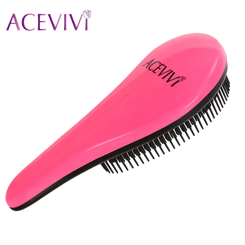 ACEVIVI 2017 Fashion Magic Detangling Handle Shower Anti-Static Hair Brush Comb Salon Styling Tamer Tool Black /Rose Red Women