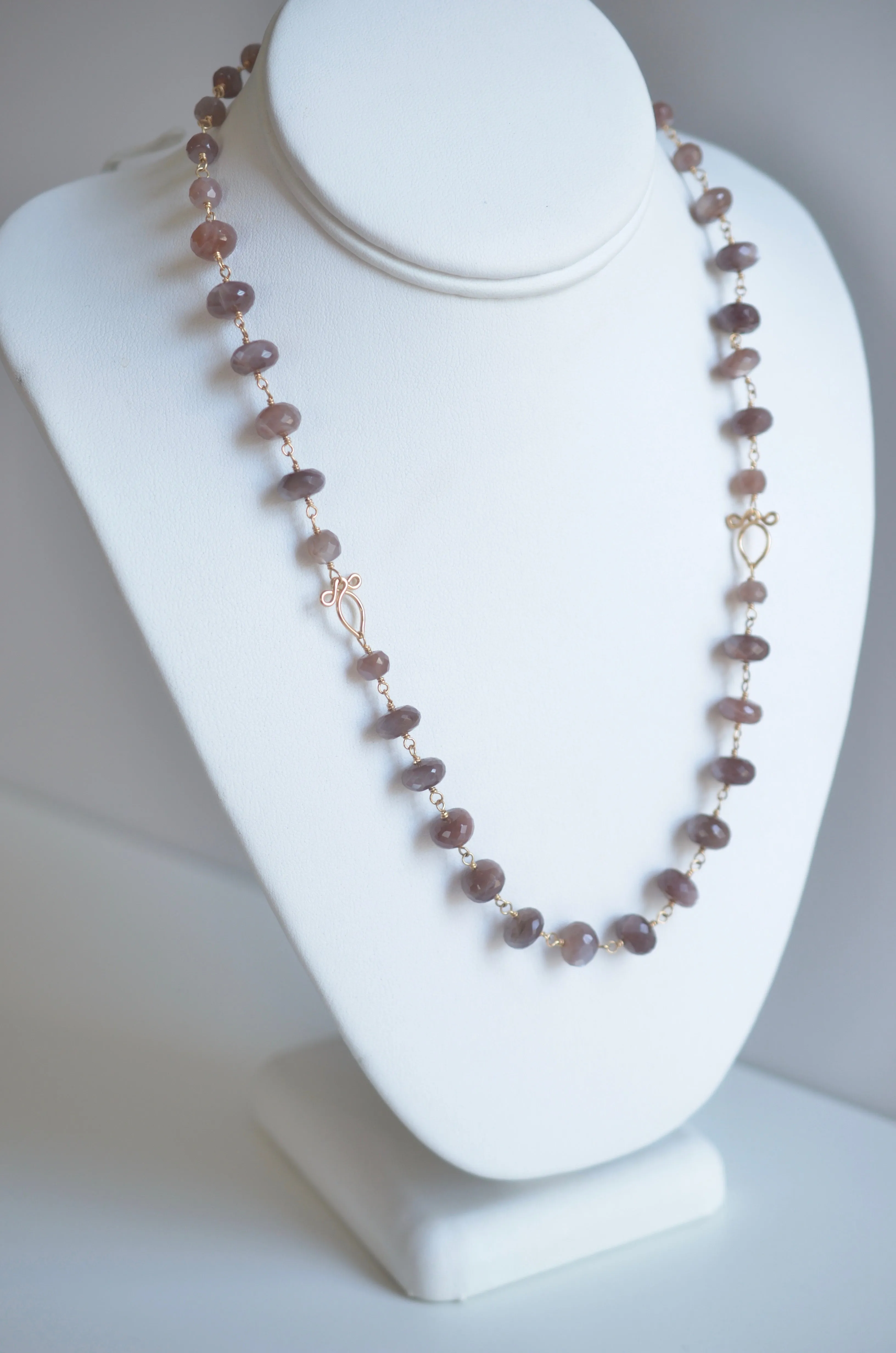 Afissa - Brown Moonstone, 14k Gold Filled Necklace