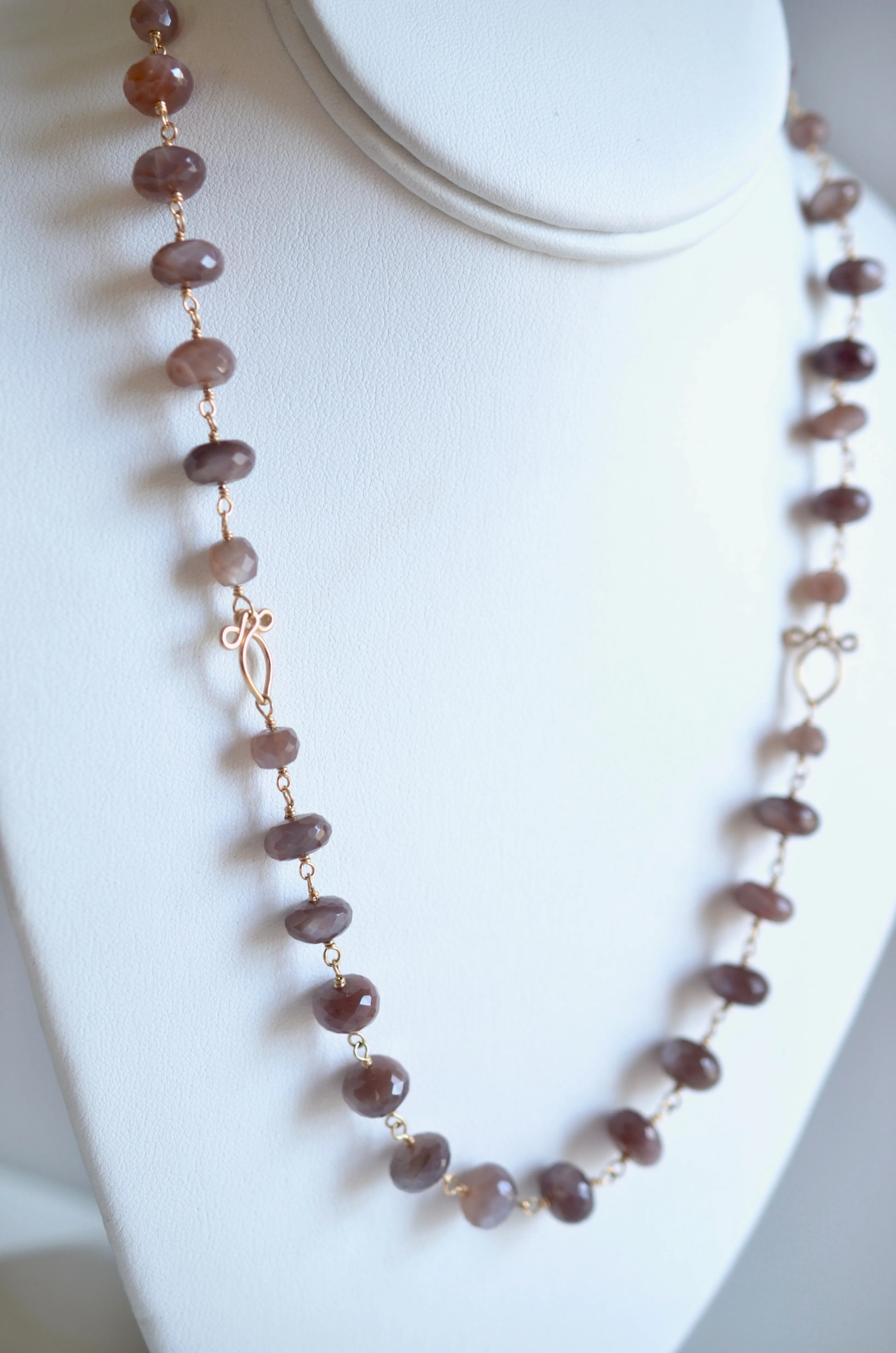 Afissa - Brown Moonstone, 14k Gold Filled Necklace