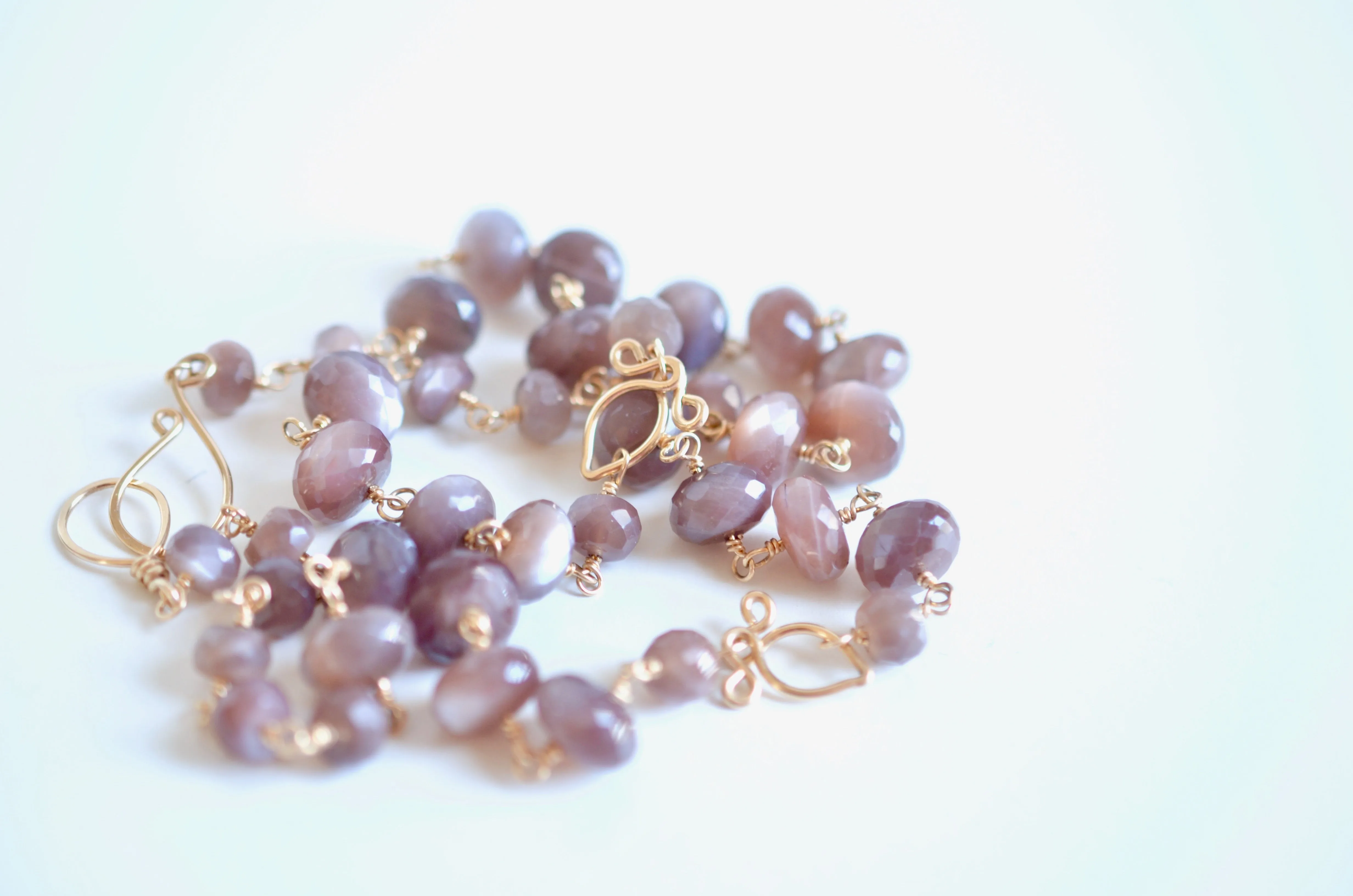 Afissa - Brown Moonstone, 14k Gold Filled Necklace