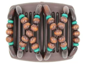 African Butterfly Chameleon Hair Comb - Beada Brown 21