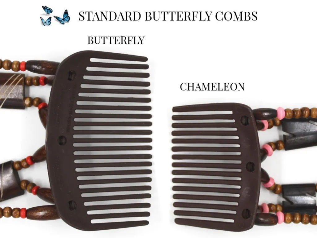 African Butterfly Chameleon Hair Comb - Dalena Blonde 25