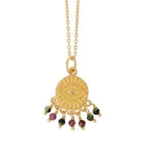 All Seeing Eye Ruby-Zoisite Tear Necklace