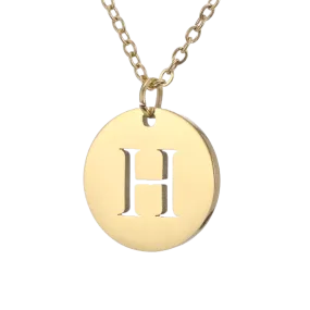 Alphabet Necklace Gold Plated - Letter H