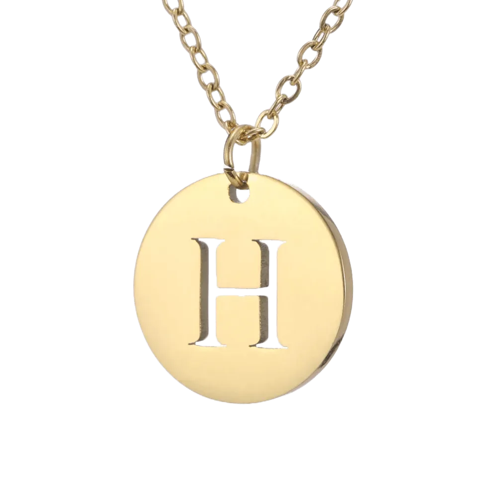 Alphabet Necklace Gold Plated - Letter H