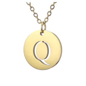 Alphabet Necklace Gold Plated - Letter Q