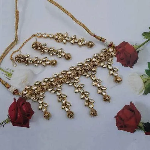 Antique Gold Choker Tassel Set