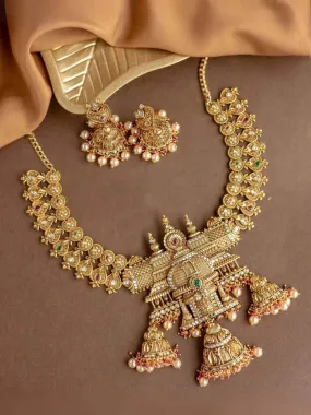 Antique Lakshmi Gutta Pusalu Heavy Bridal Necklace