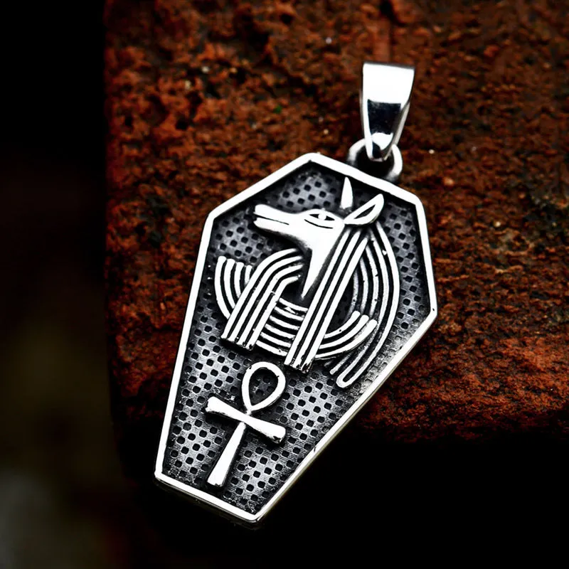 Anubi Tear Coffin Pendant Necklace - Cross-Border Stainless Steel Jewelry for Men