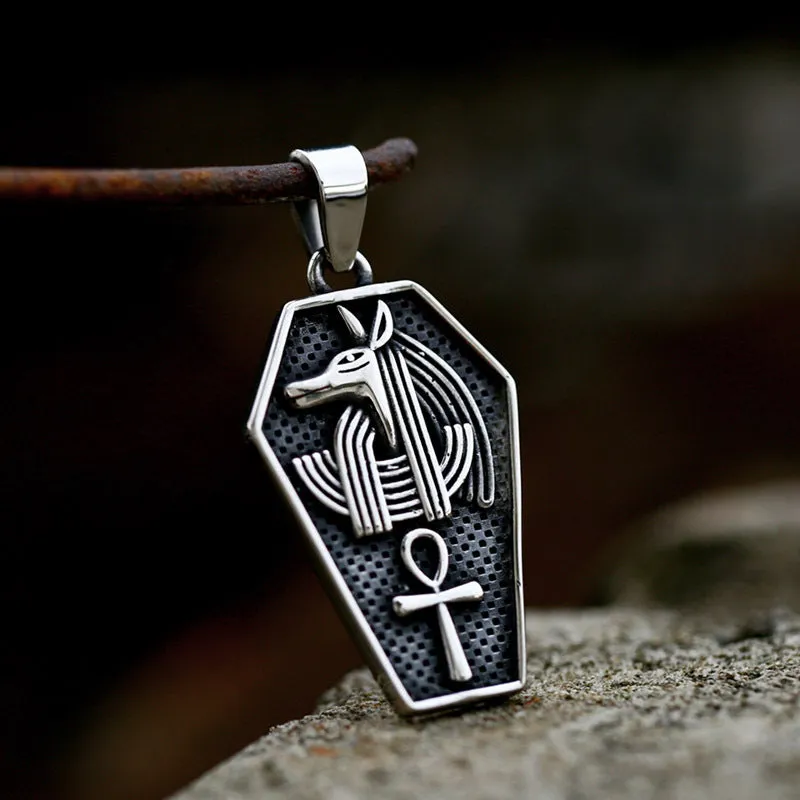 Anubi Tear Coffin Pendant Necklace - Cross-Border Stainless Steel Jewelry for Men