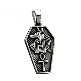 Anubi Tear Coffin Pendant Necklace - Cross-Border Stainless Steel Jewelry for Men