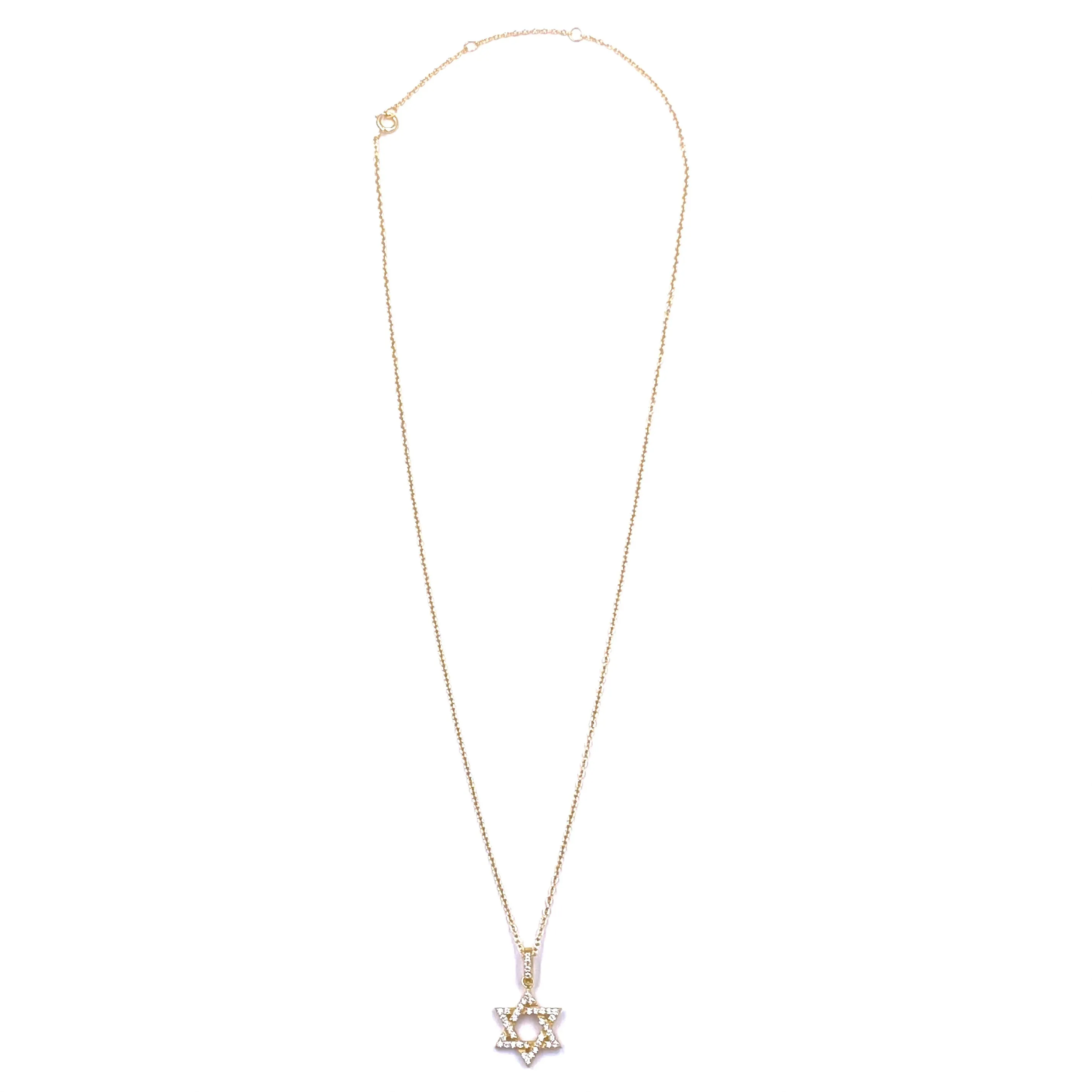 Ashley Gold Sterling Silver CZ Floating Star Necklace