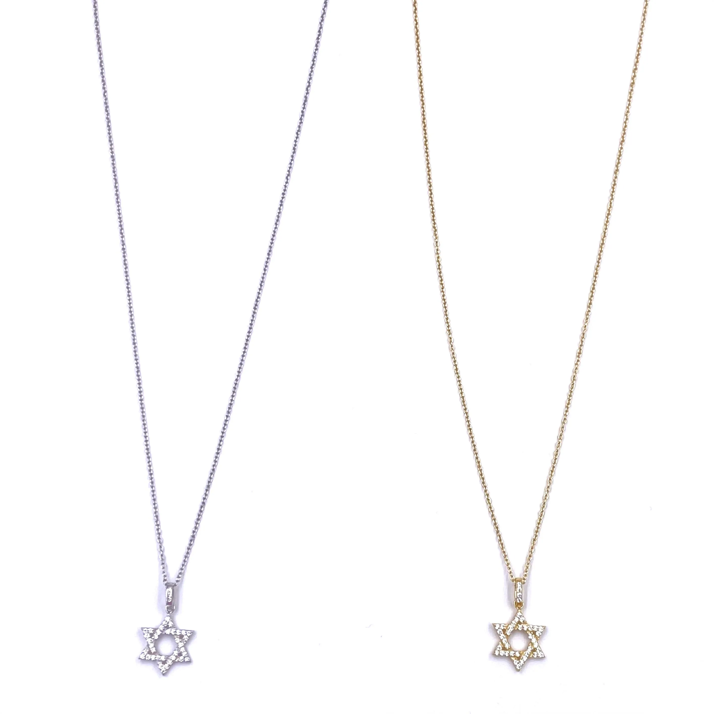 Ashley Gold Sterling Silver CZ Floating Star Necklace