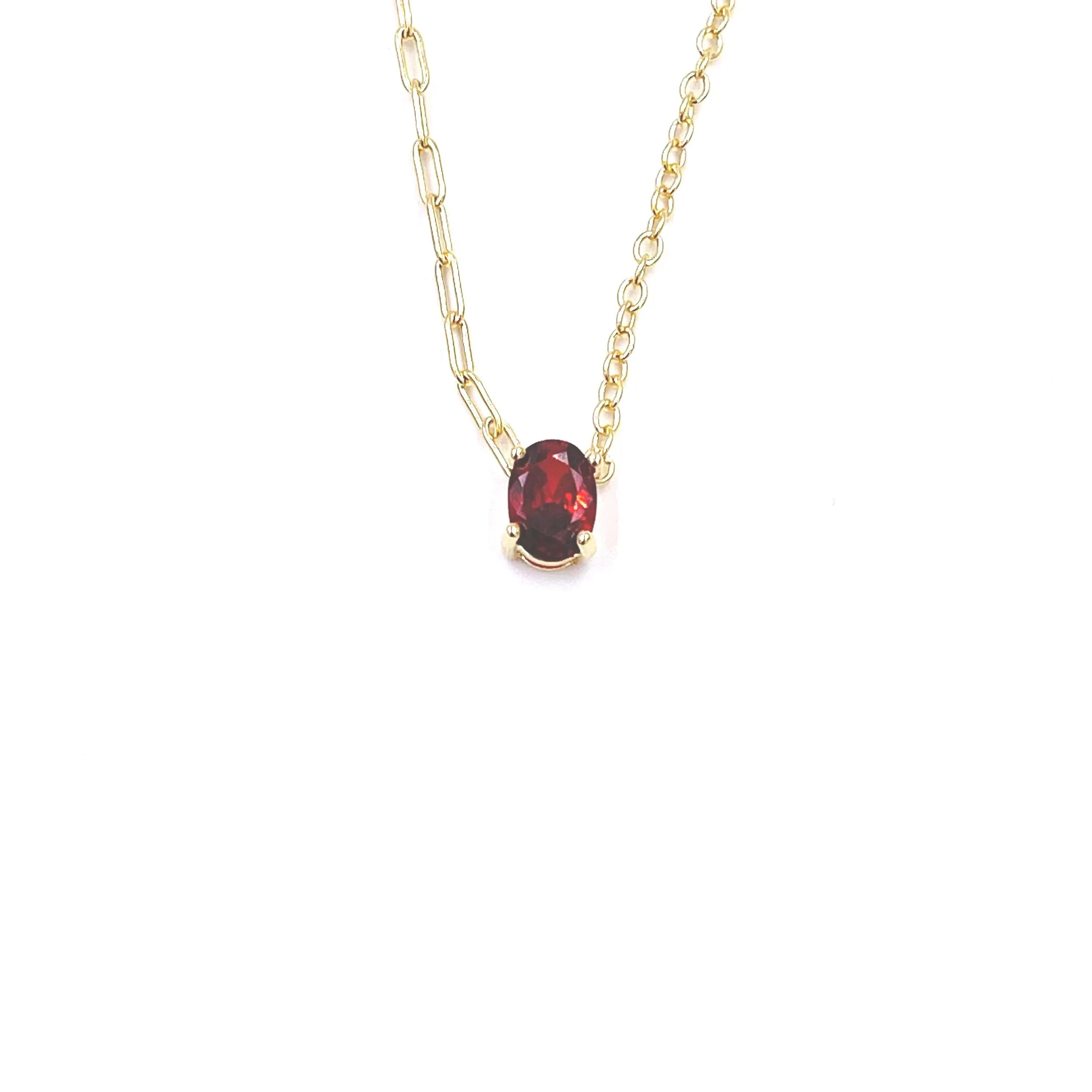 Ashley Gold Sterling Silver Gold Plated Duo Chain Oval Colored CZ Necklace