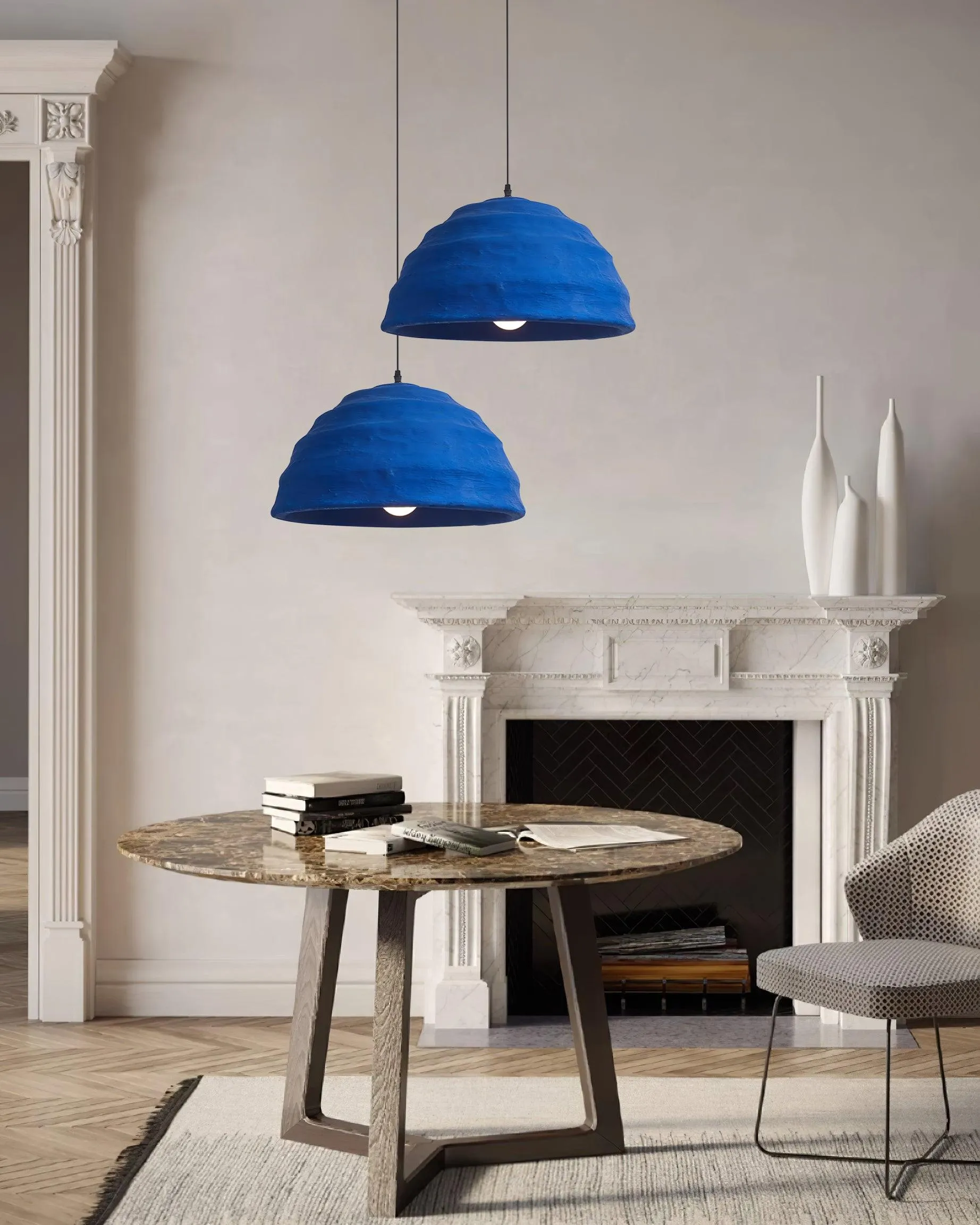 Azure Dome Pendant Lamp 19.6″- 11.4″