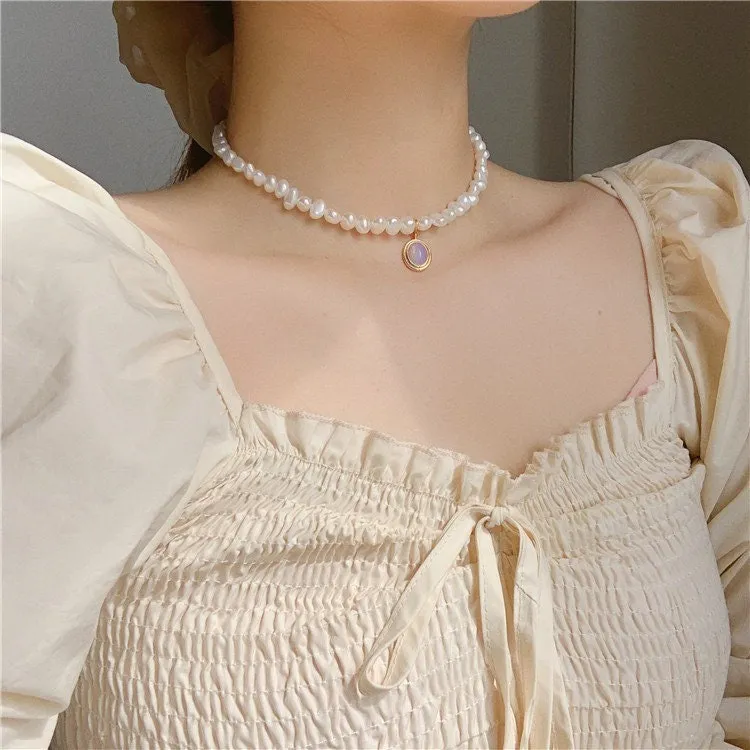 Baroque Pearl Moonstone Necklace