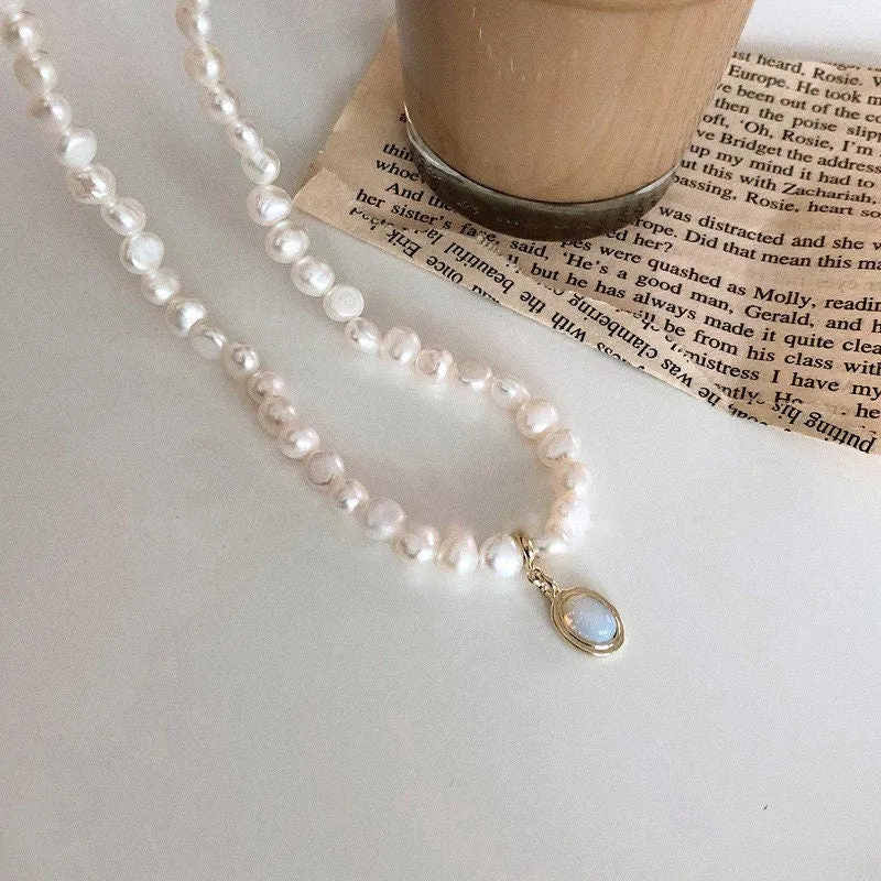 Baroque Pearl Moonstone Necklace