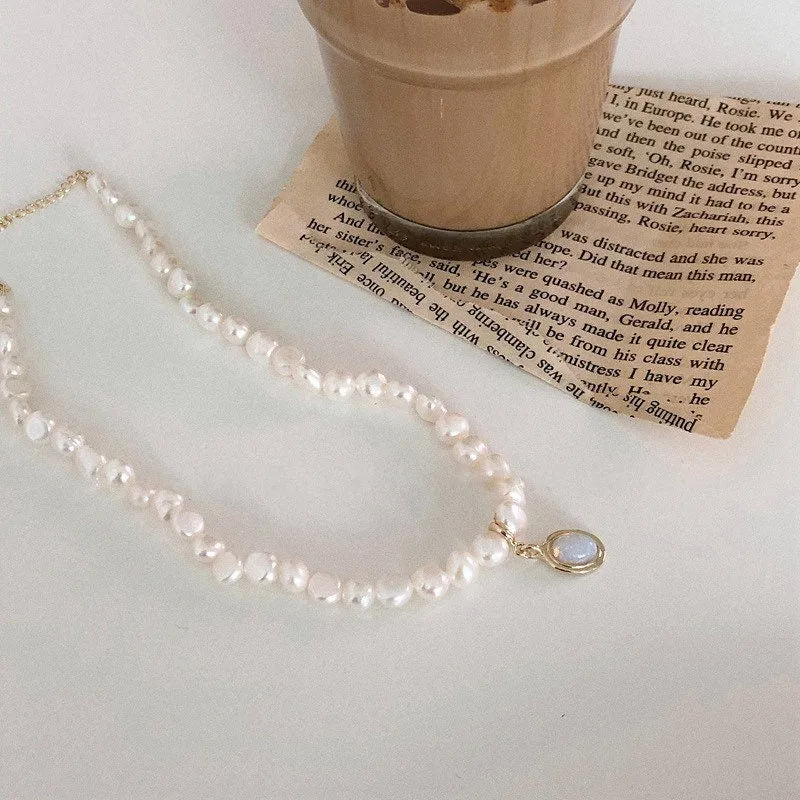 Baroque Pearl Moonstone Necklace