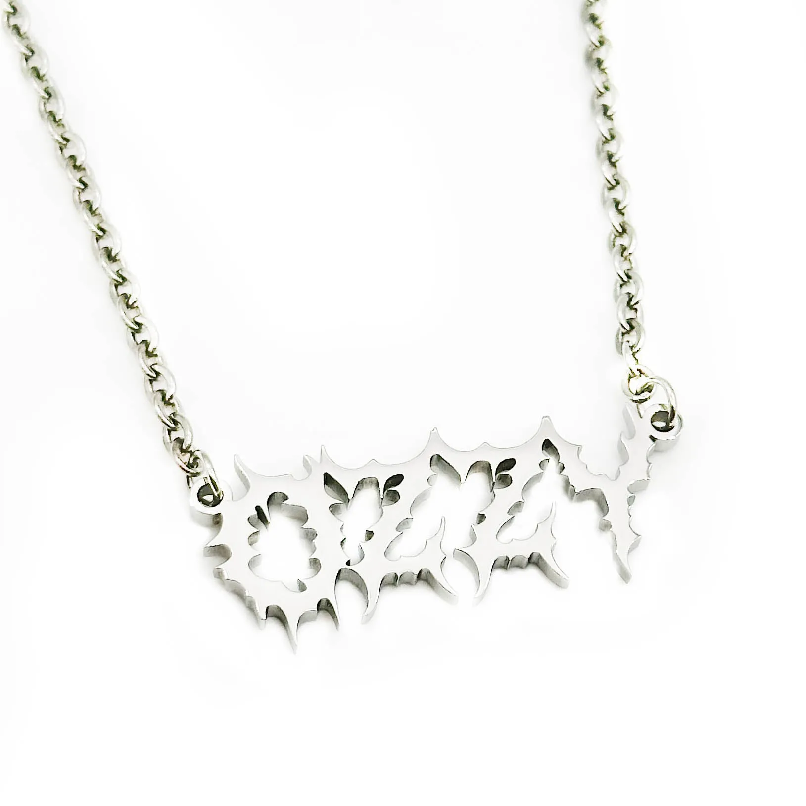 Black Metal Personalised Name Necklace