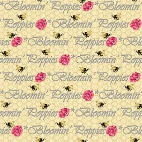 Bloomin' Poppies Words Fabric Bloomin' Poppies Collection