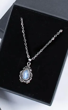 Blue Moonstone Stainless Steel Necklace