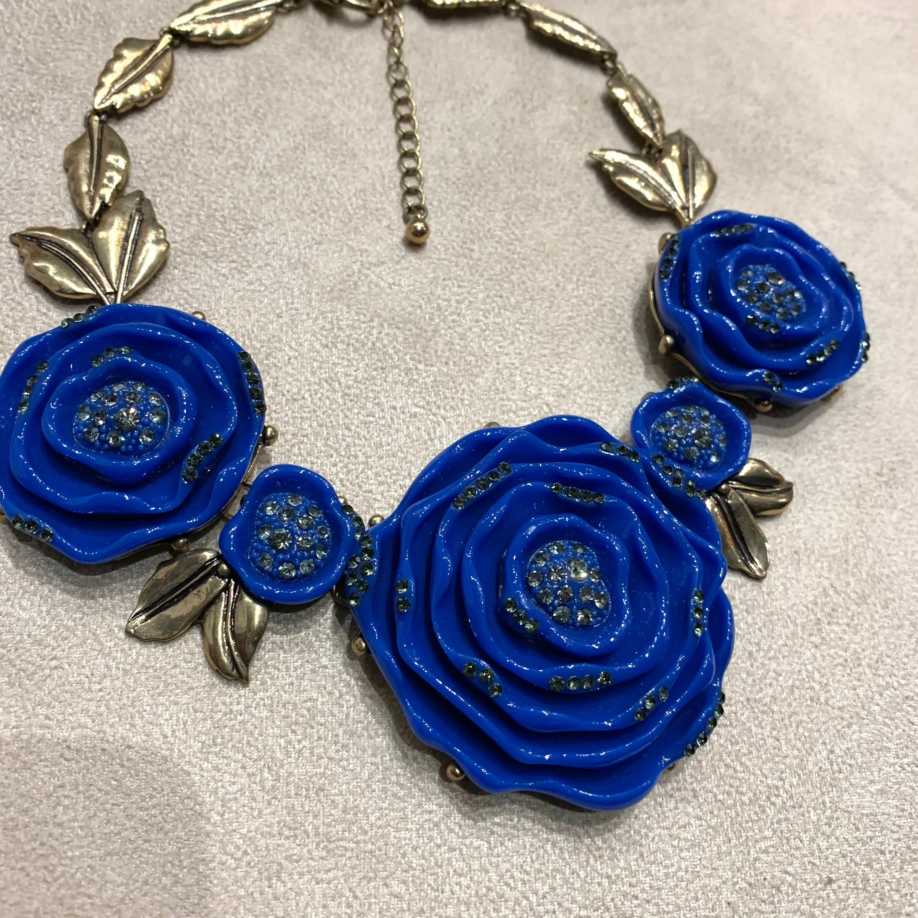 Blue Oscar De La Renta Statement Necklace