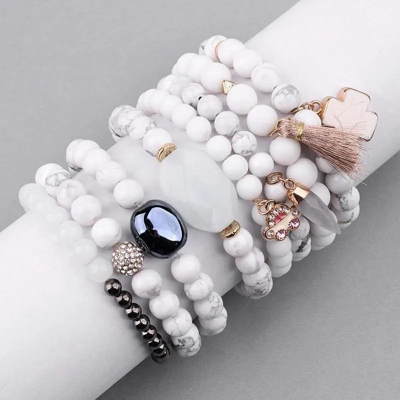 Bohemia White Lighted Bangles Bracelets Charm Jewelry BC250