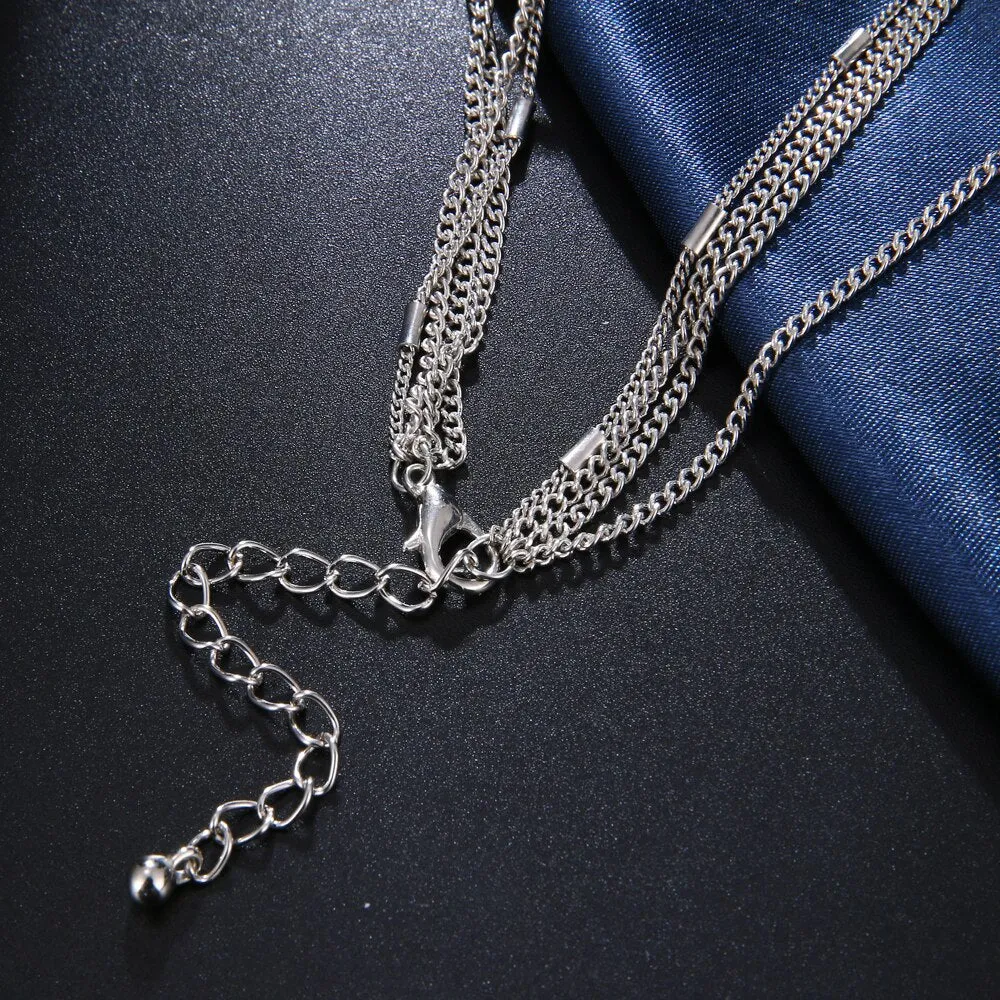 Bohemian Europe and the United States fashion new five-pointed star pendant multi-layer female necklace